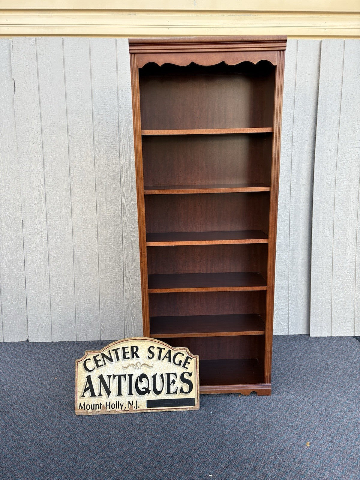 67136 Cherry Open Bookcase Storage Cabinet