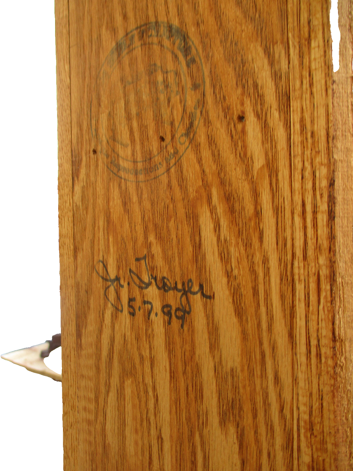 63297   Solid Oak Tom SEELY Corner Cabinet  Curio