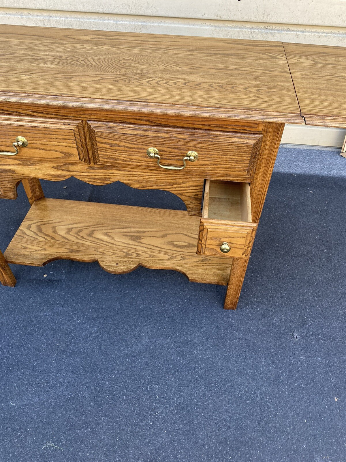 65826   Harden Furniture Oak Dropside Server Bar Cart Sideboard