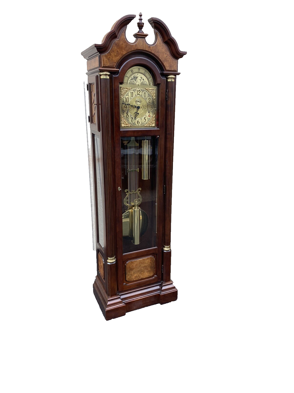 66053 RIDGEWAY Grandfather Clock Professionally Serviced Good Working Condition