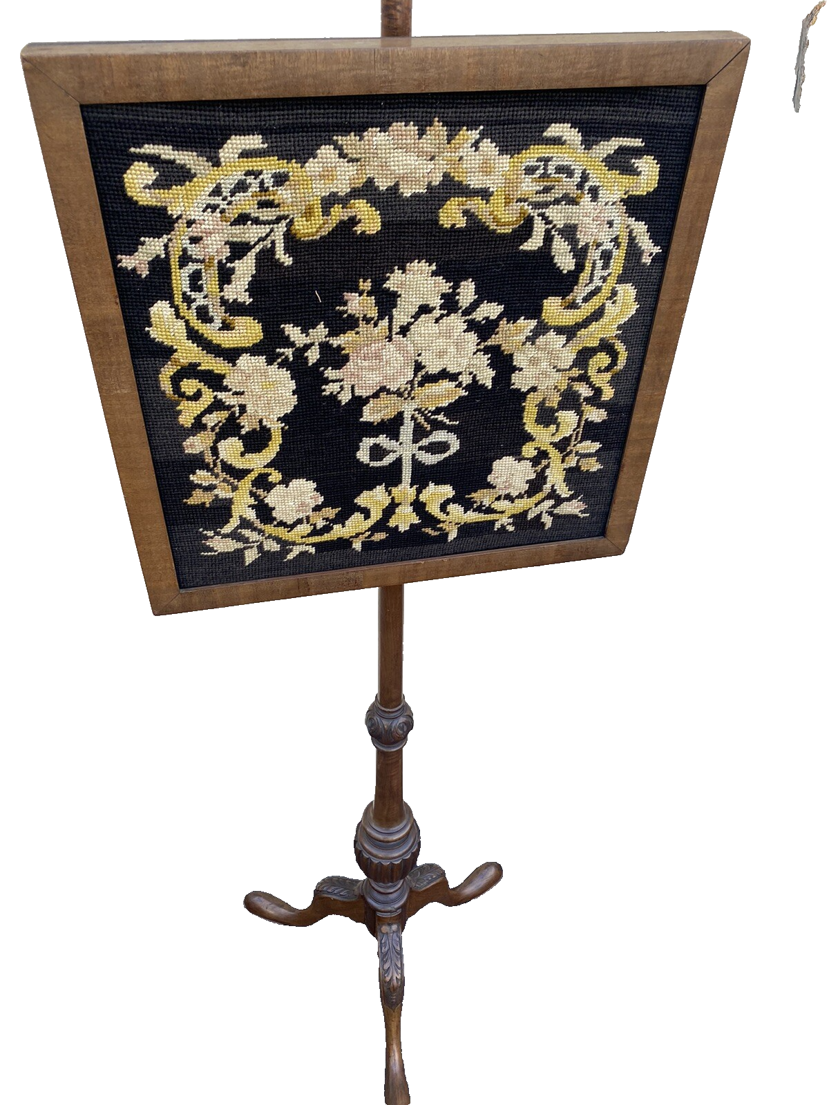 66085   Victorian Adjustable Firescreen Needlepoint Insert for  Mantle