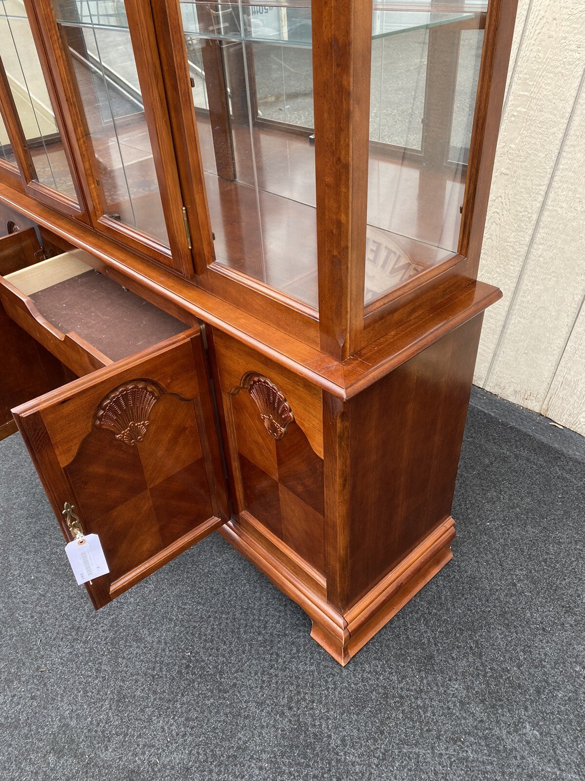 63968  Fancy Mahogany  2 piece China Cabinet Breakfront