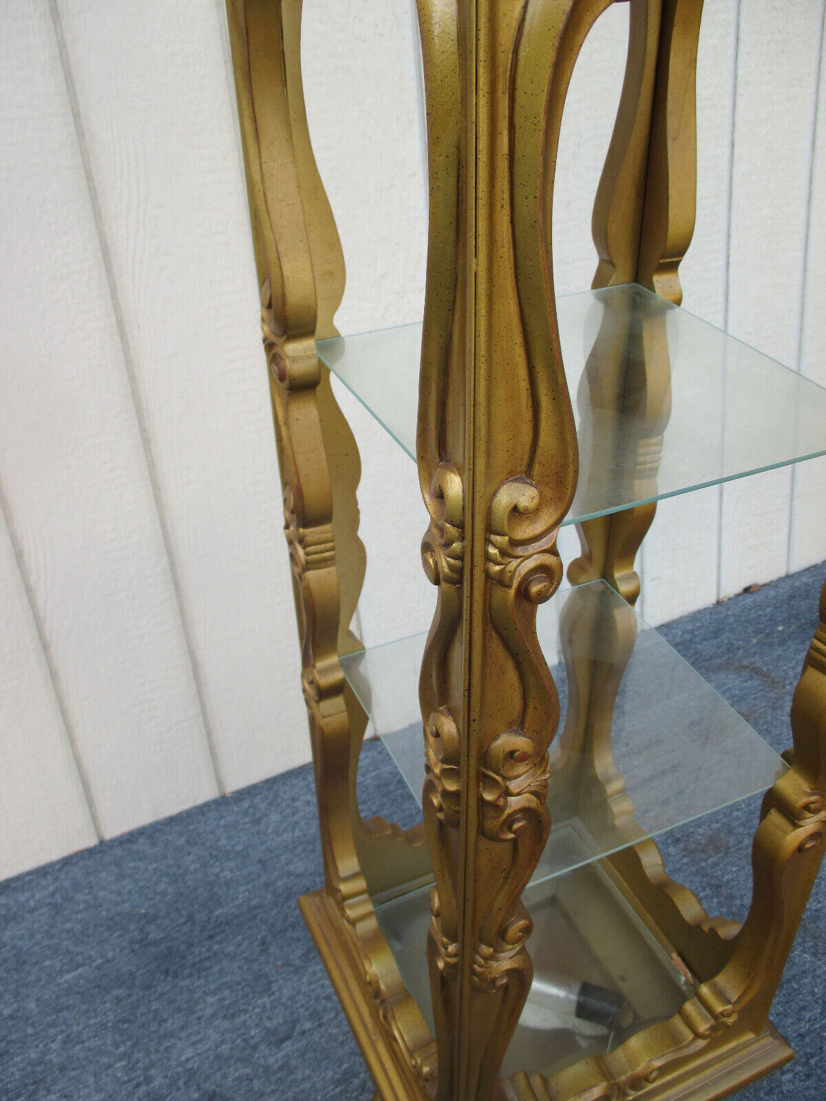 62471  Mid Century Modern Gold Curio Cabinet Etergie