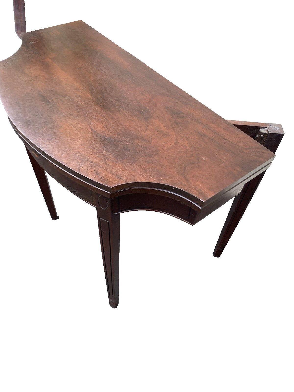 66483   Inlaid Mahogany Flip Top Game Table Stand