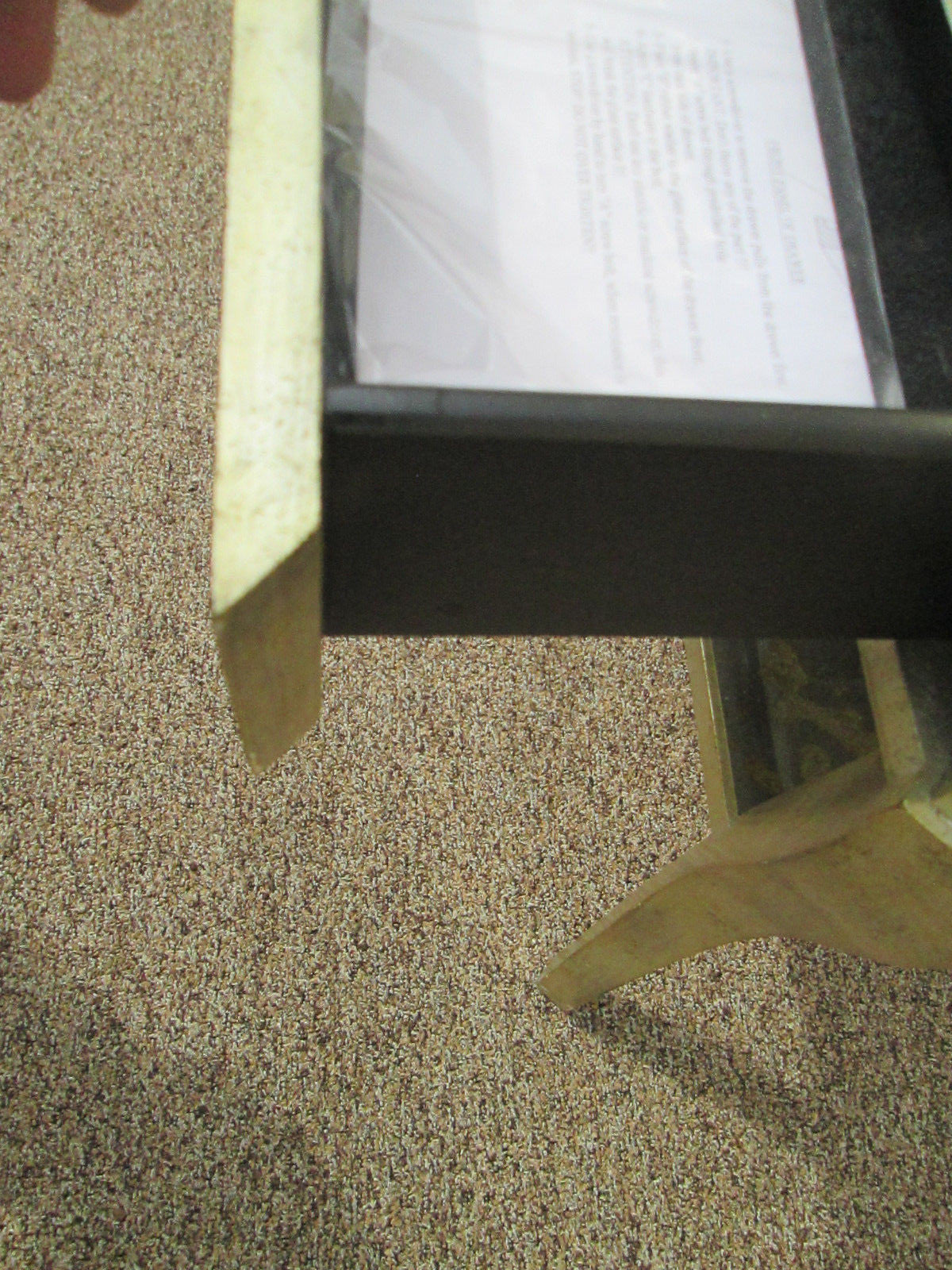 54541 Mirrored MID CENTURY Modern Glass Lamp Table Stand w/ Drawer Nightstand