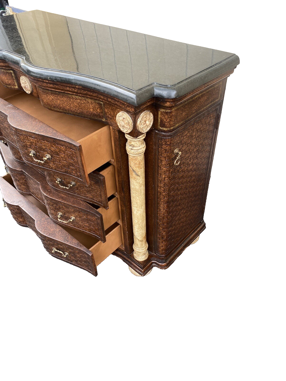 64591 Marble Top Server Chest Sides Open