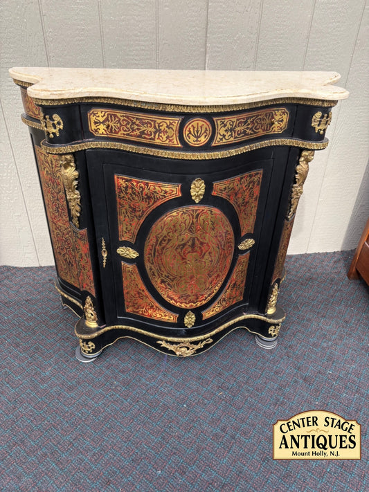 68158 Ornate French Style Marble Top Credenza with Gilt Detailing