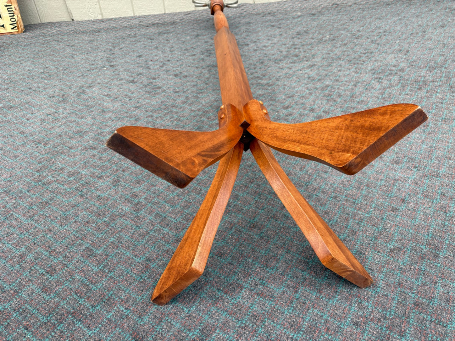 68030 Mid-Century Modern Solid Wood Coat Tree with Metal Hooks