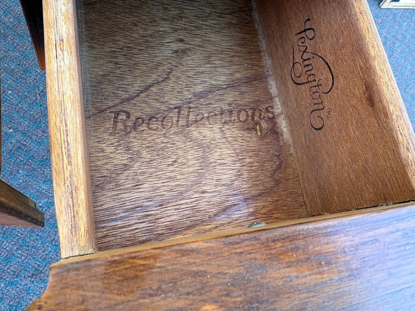 67435 Lexington Oak Kidney Desk with Brass Hardware