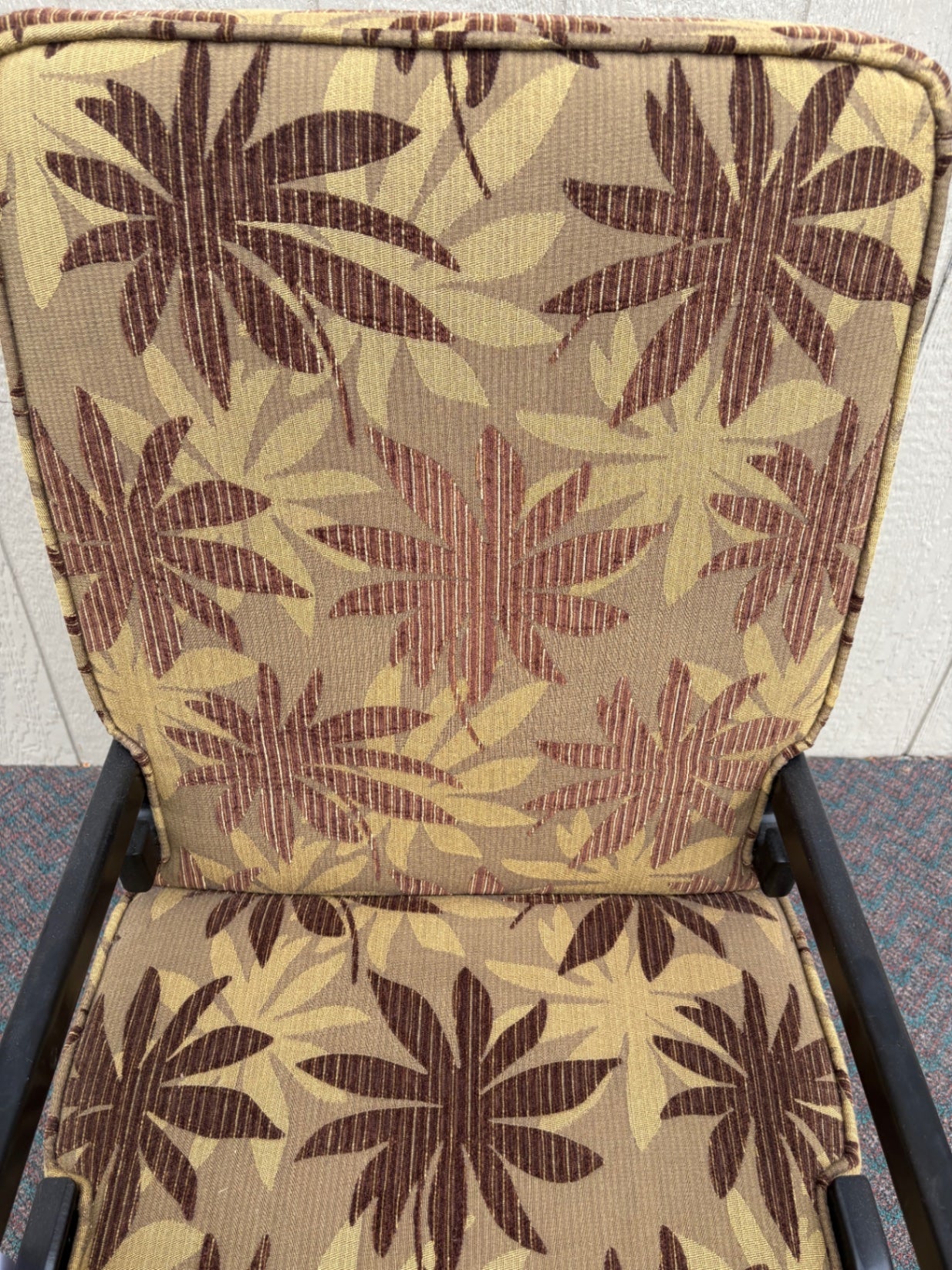 65672 Set of 6 Mid-Century Modern Dining Chairs with Floral Upholstery