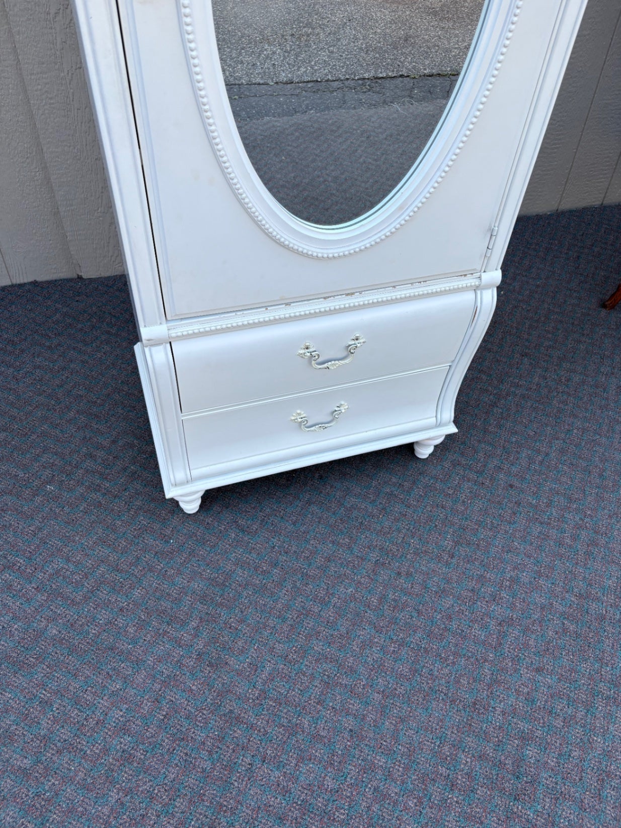 67795 Vintage Stanley Single Door Armoire with Mirrored Front
