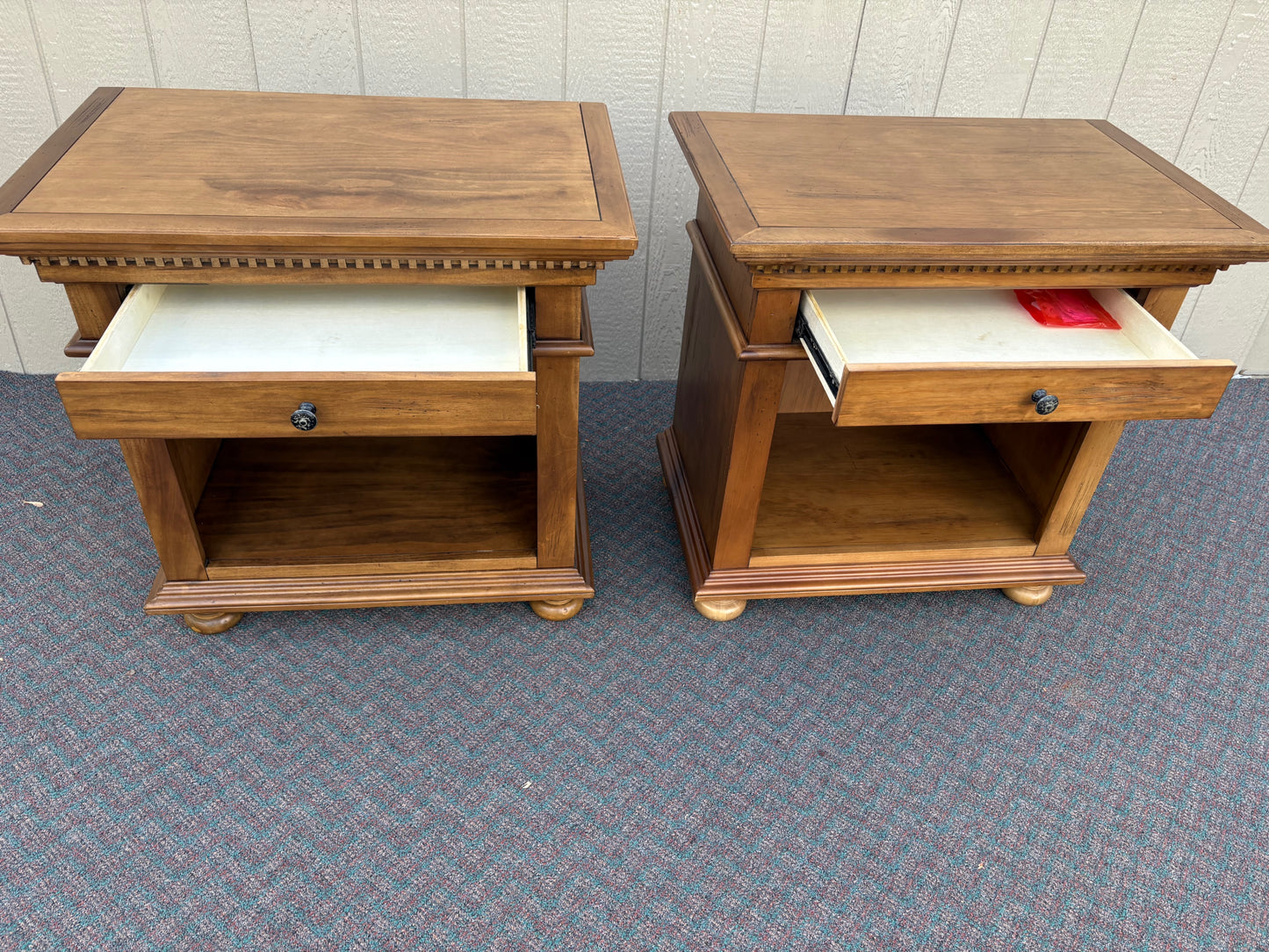 67722 Pair of Triumph Traditional Wood Nightstands with Drawers