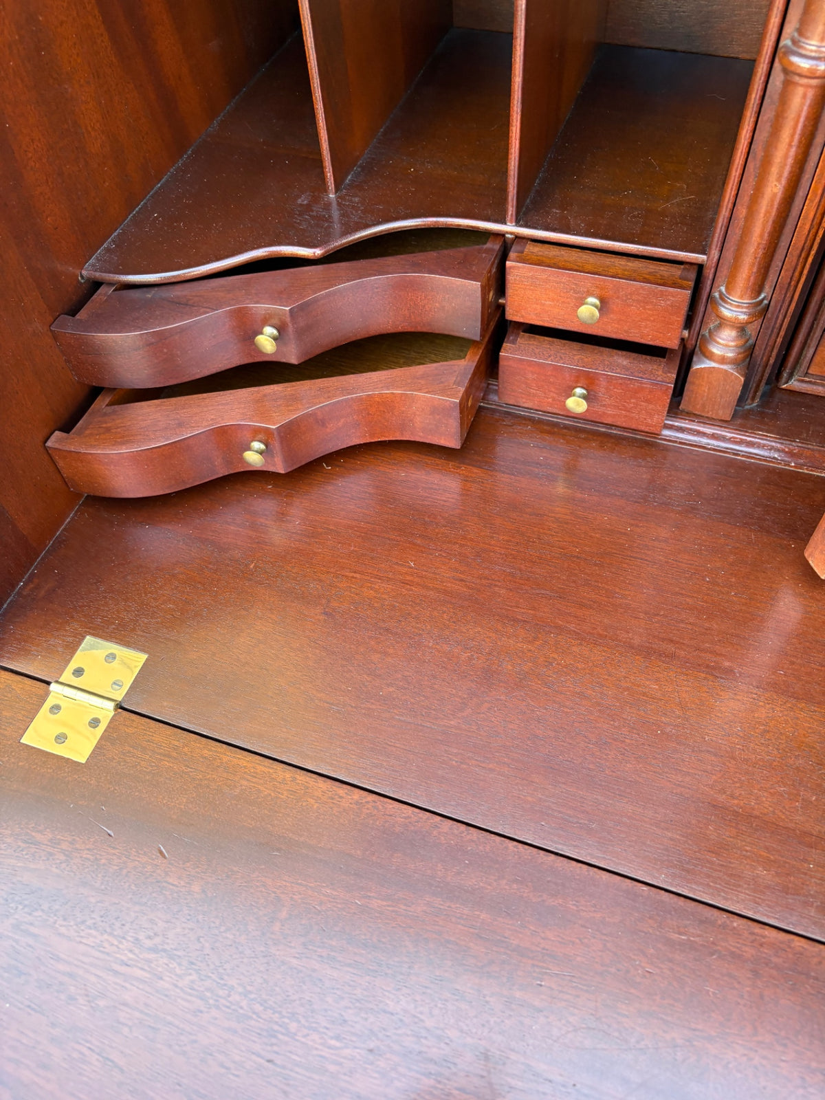 68195  Craftique Traditional Mahogany Secretary Desk with Hutch