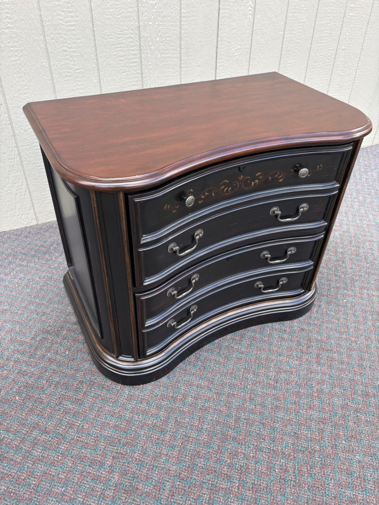 67804 Hooker Seven Seas Ebony and Cherry Two-Drawer File Cabinet