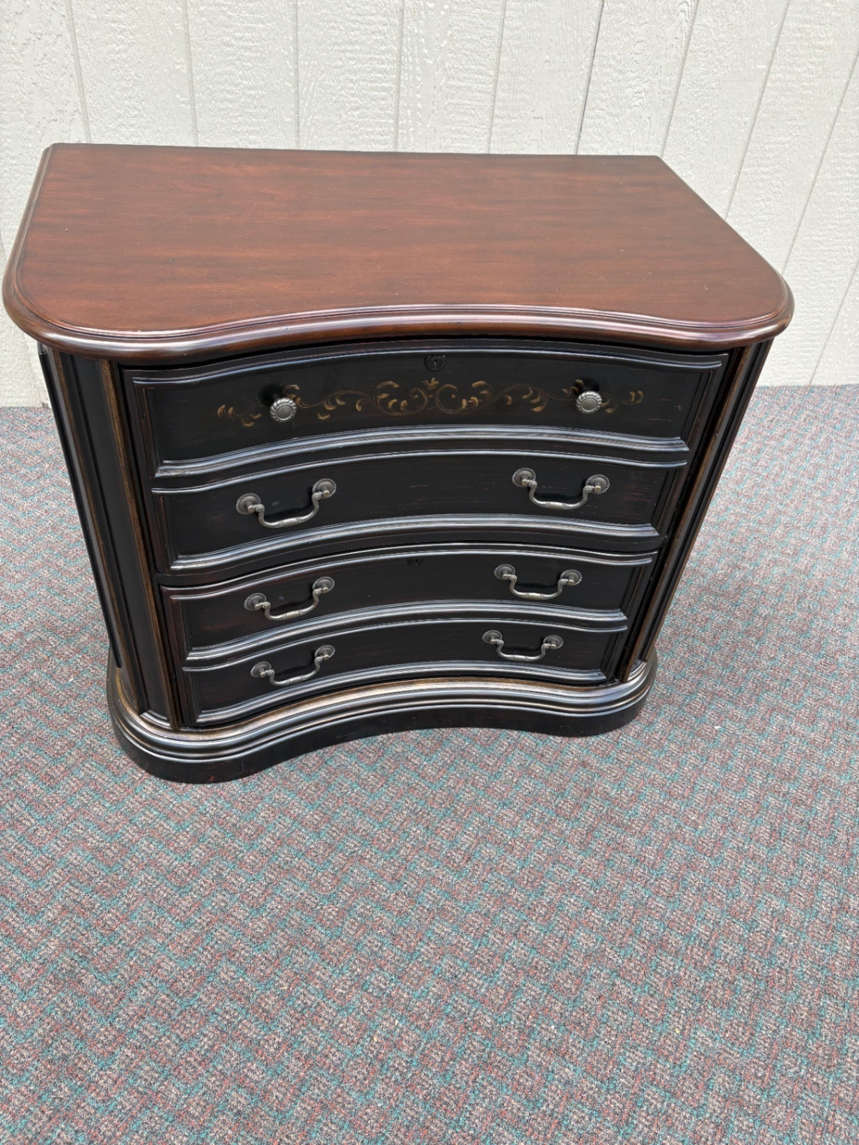 67804 Hooker Seven Seas Ebony and Cherry Two-Drawer File Cabinet