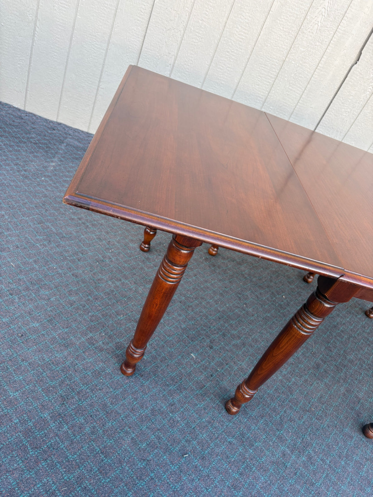 Cherry Drop Leaf Dining Table with Turned Legs, Vintage Style