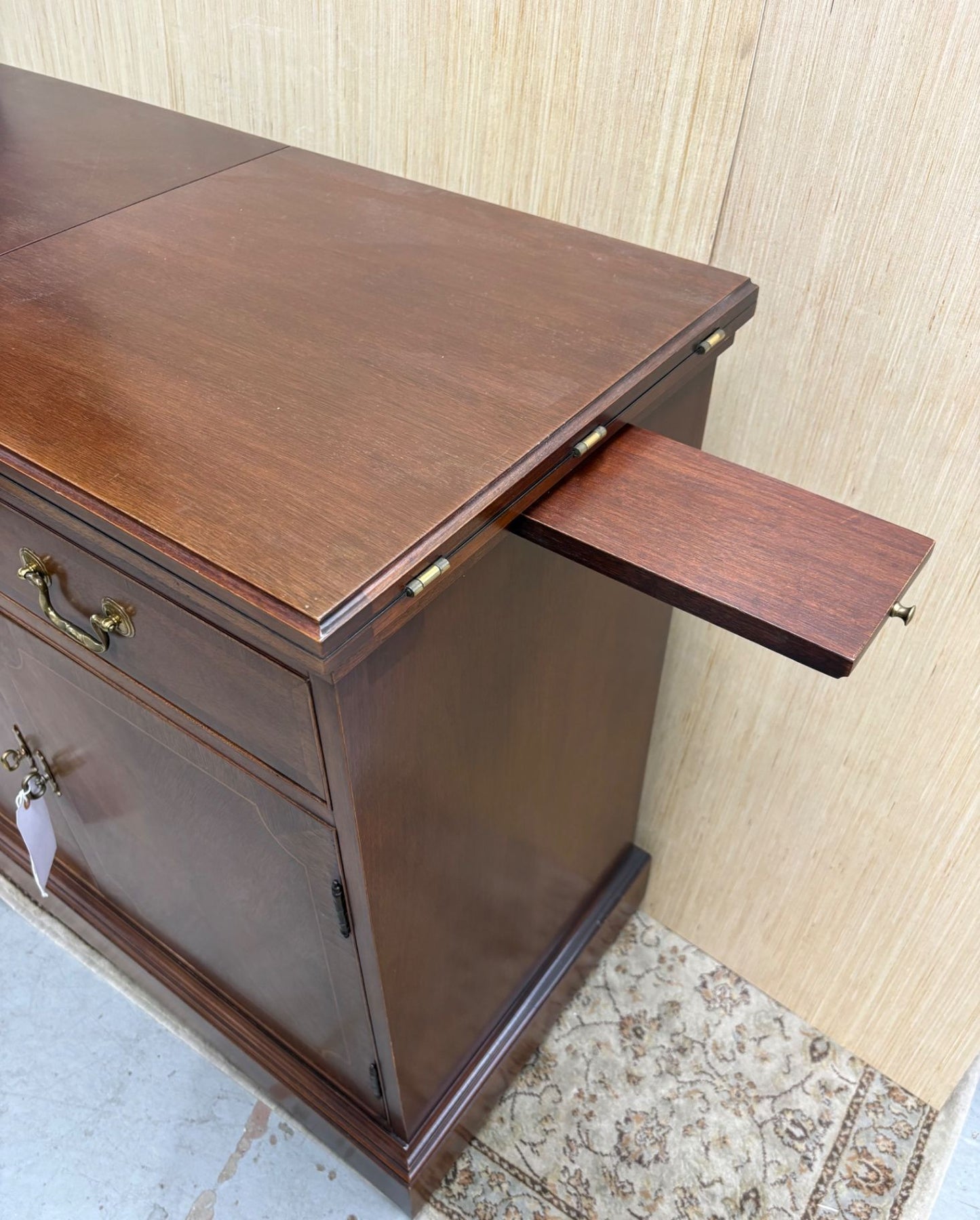 64128 Hickory chair Inlaid Bar Cart Server with Brass Hardware