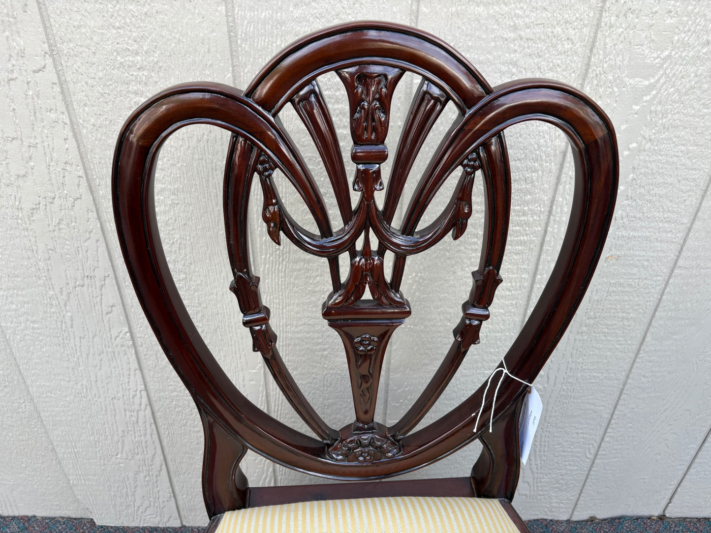 67639 Elegant Shield Back Dining Chair with Carved Mahogany Frame