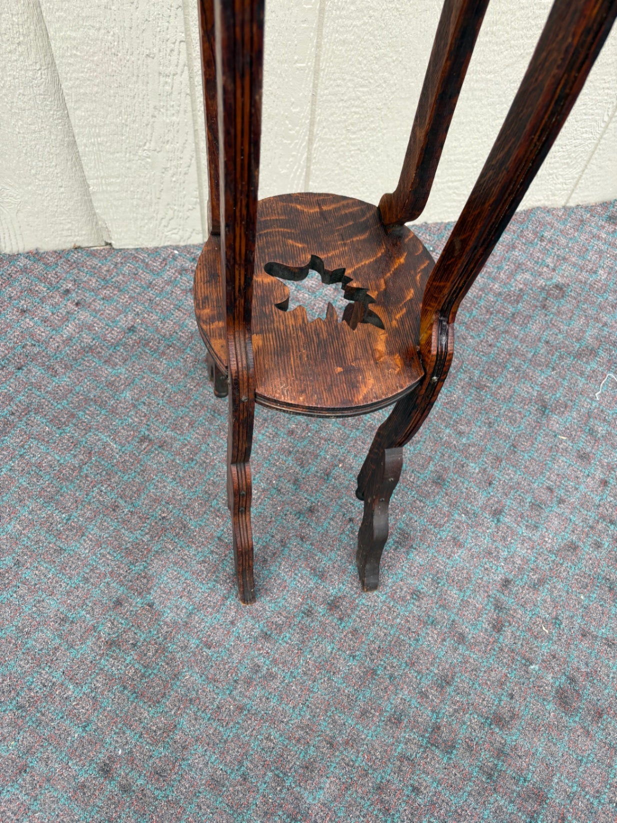 67926 Victorian Oak Music Stand with Intricate Cutout Designs