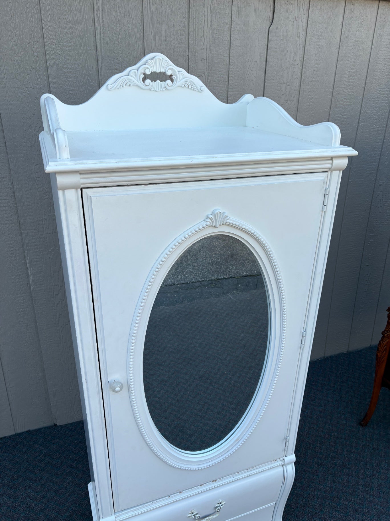 67795 Vintage Stanley Single Door Armoire with Mirrored Front