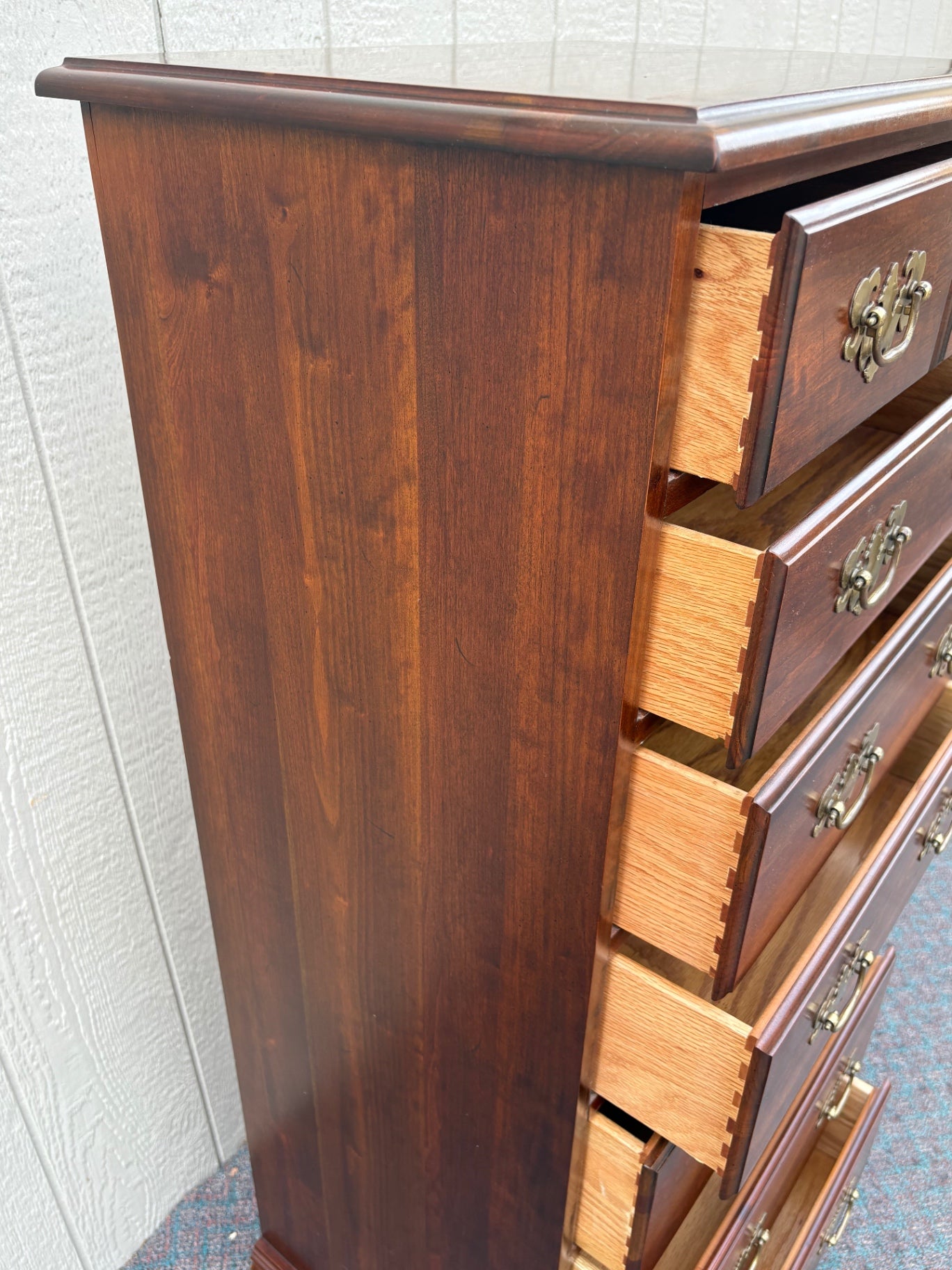Cherry Traditional Lingerie Chest with Brass Hardware