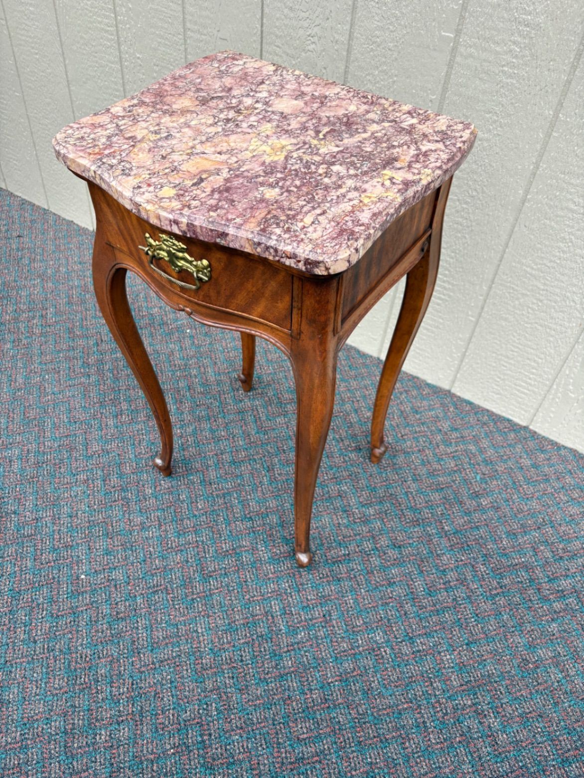 67433  Louis XV Style Marble Top Stand with Cabriole Legs