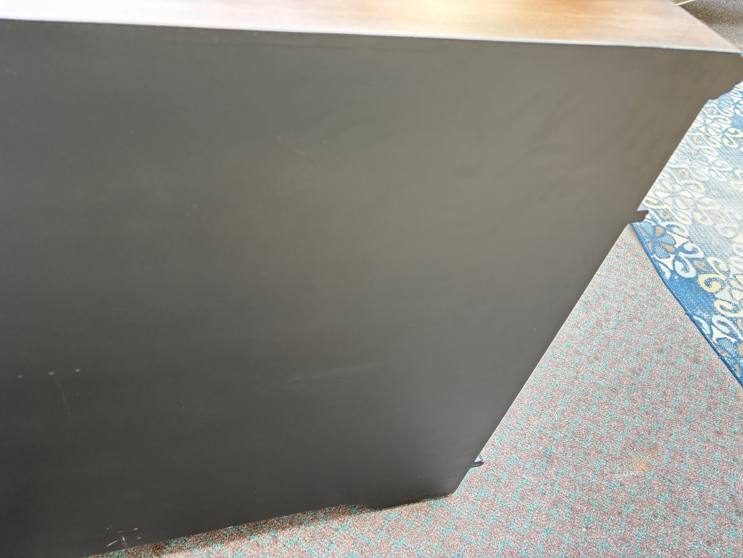 67888 Vintage Italian Style Black Buffet Sideboard with Hand-Painted Details