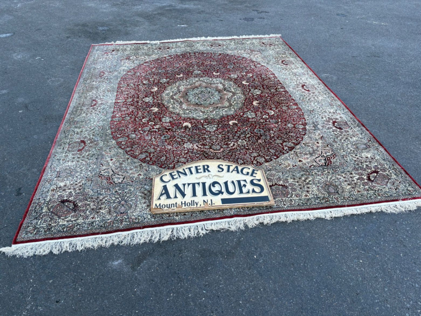 RUG02  Large Traditional Persian Style Wool Area Rug with Medallion Design