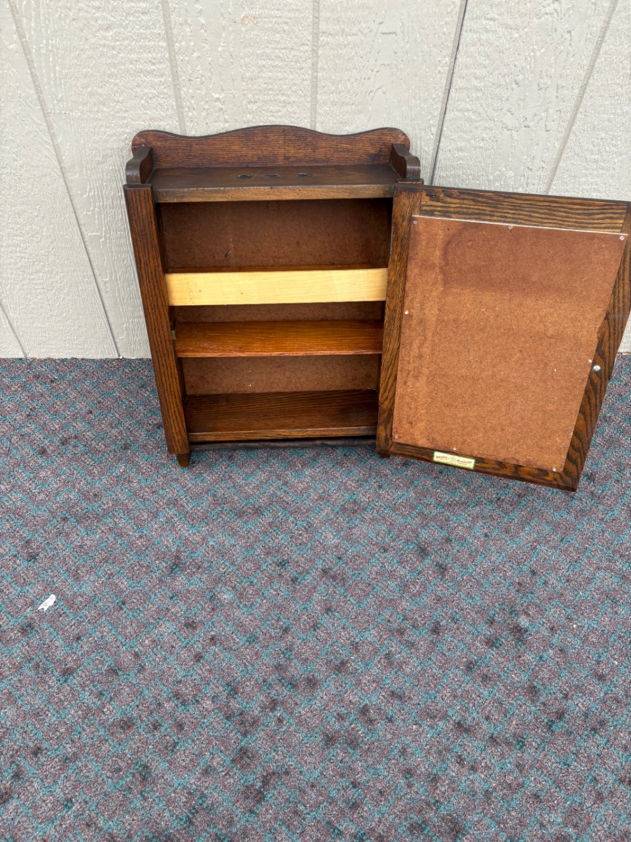 68116  Vintage Oak Medicine Wall Cabinet with Mirror by Donnelly