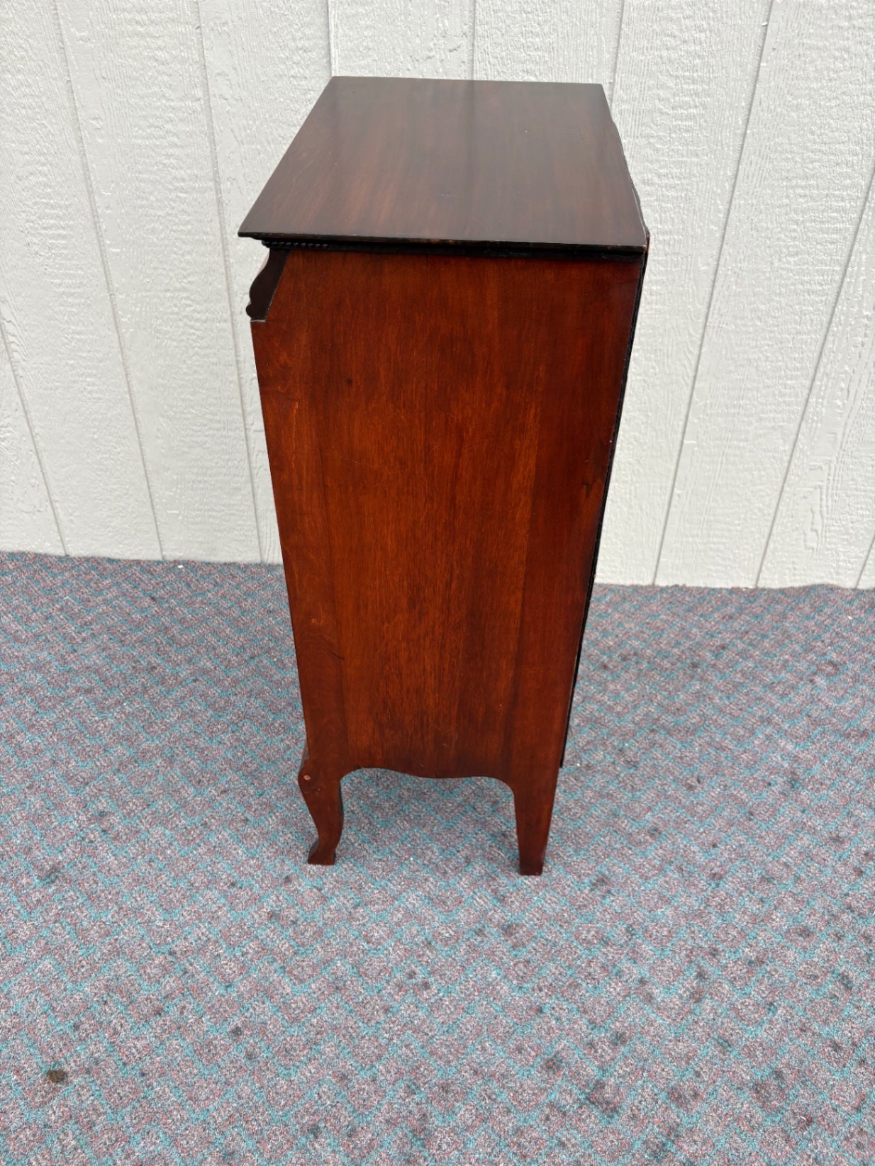Antique Mahogany Sheet Music Cabinet with Carved Details
