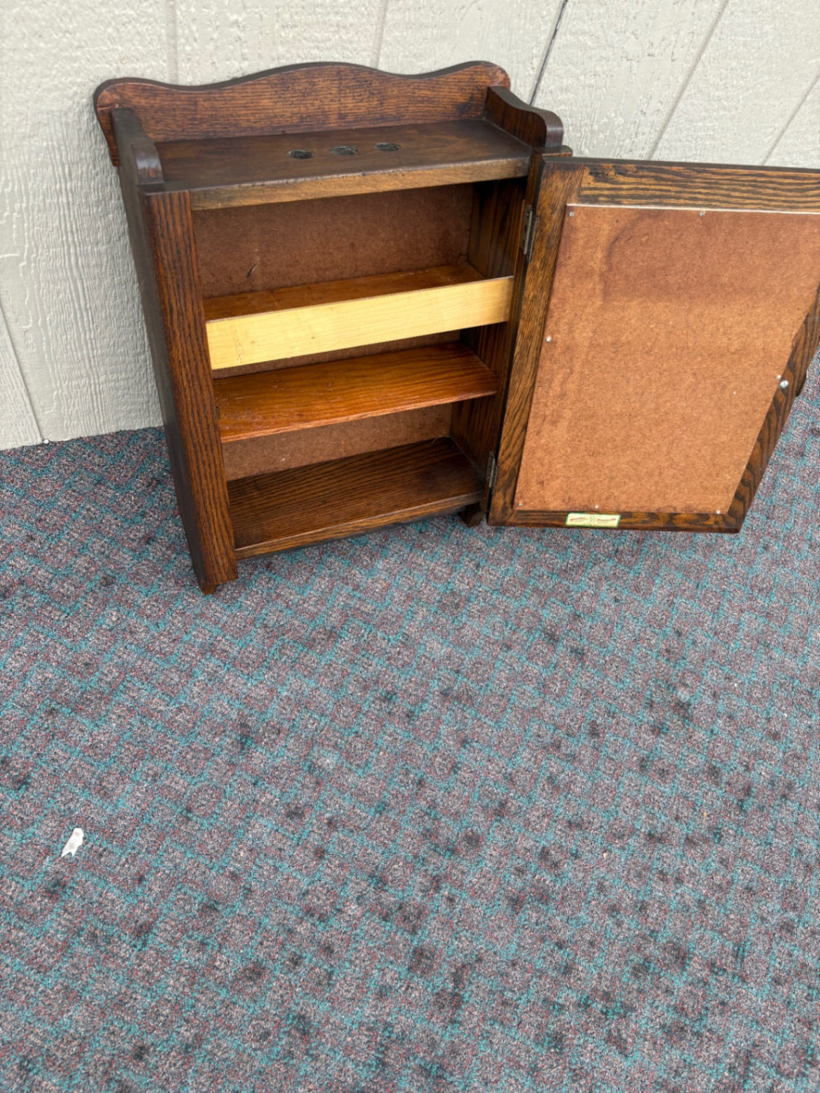 68116  Vintage Oak Medicine Wall Cabinet with Mirror by Donnelly