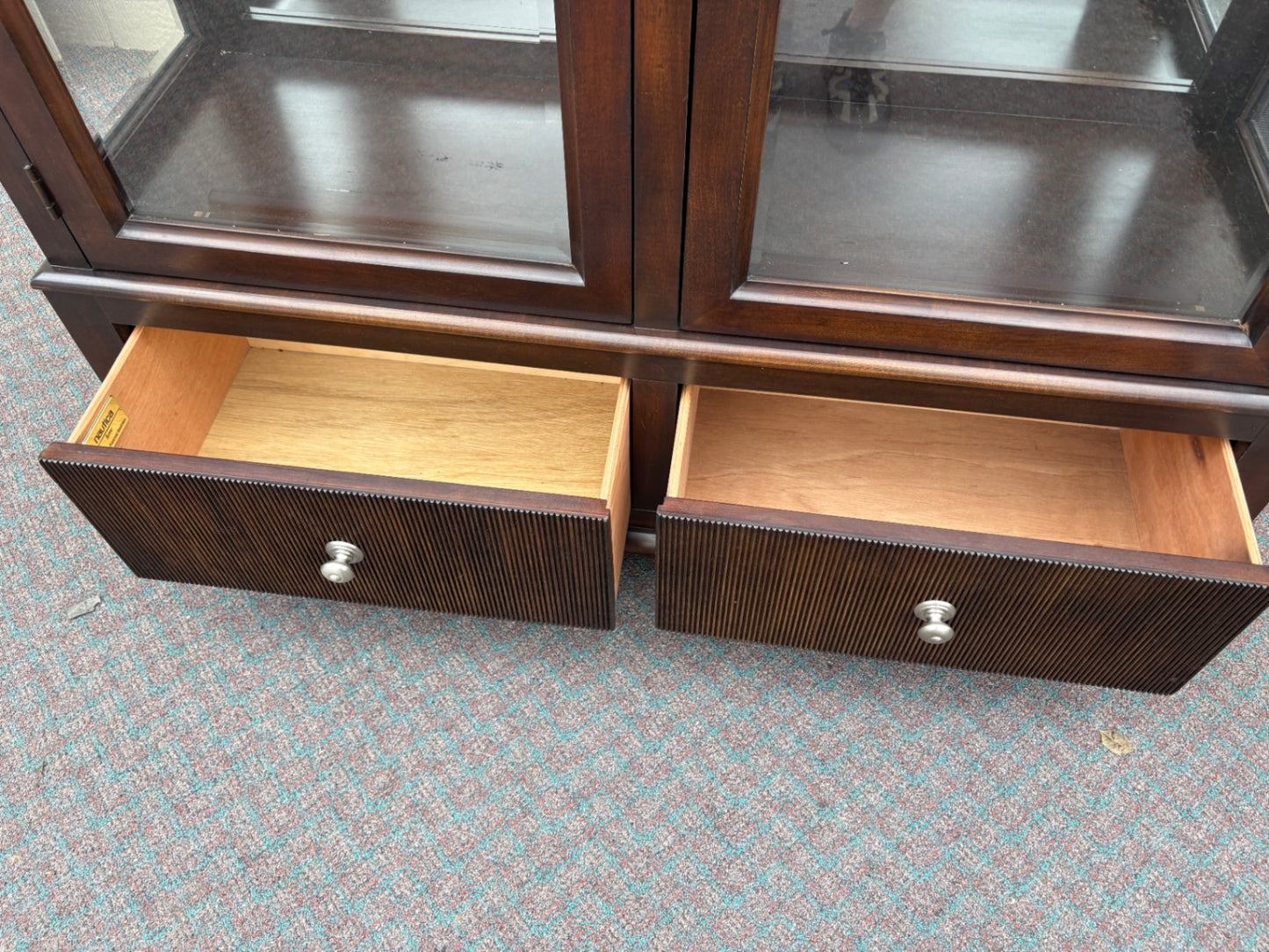 67818 Lexington Nautica Home Curio Cabinet with Glass Doors and Drawers