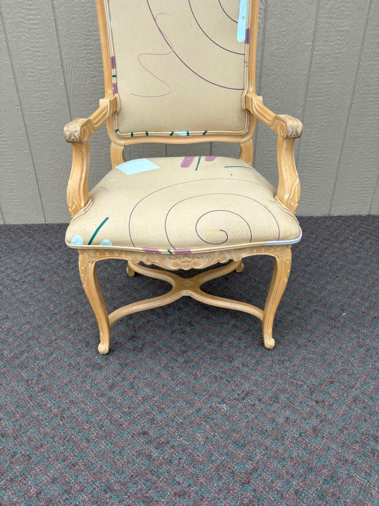Set of 6 French Provincial Dining Chairs with Cane Backs