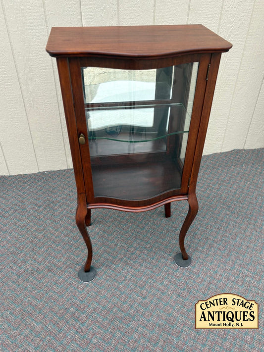 67675 Small Mahogany Curio Cabinet with Glass Shelves and Door