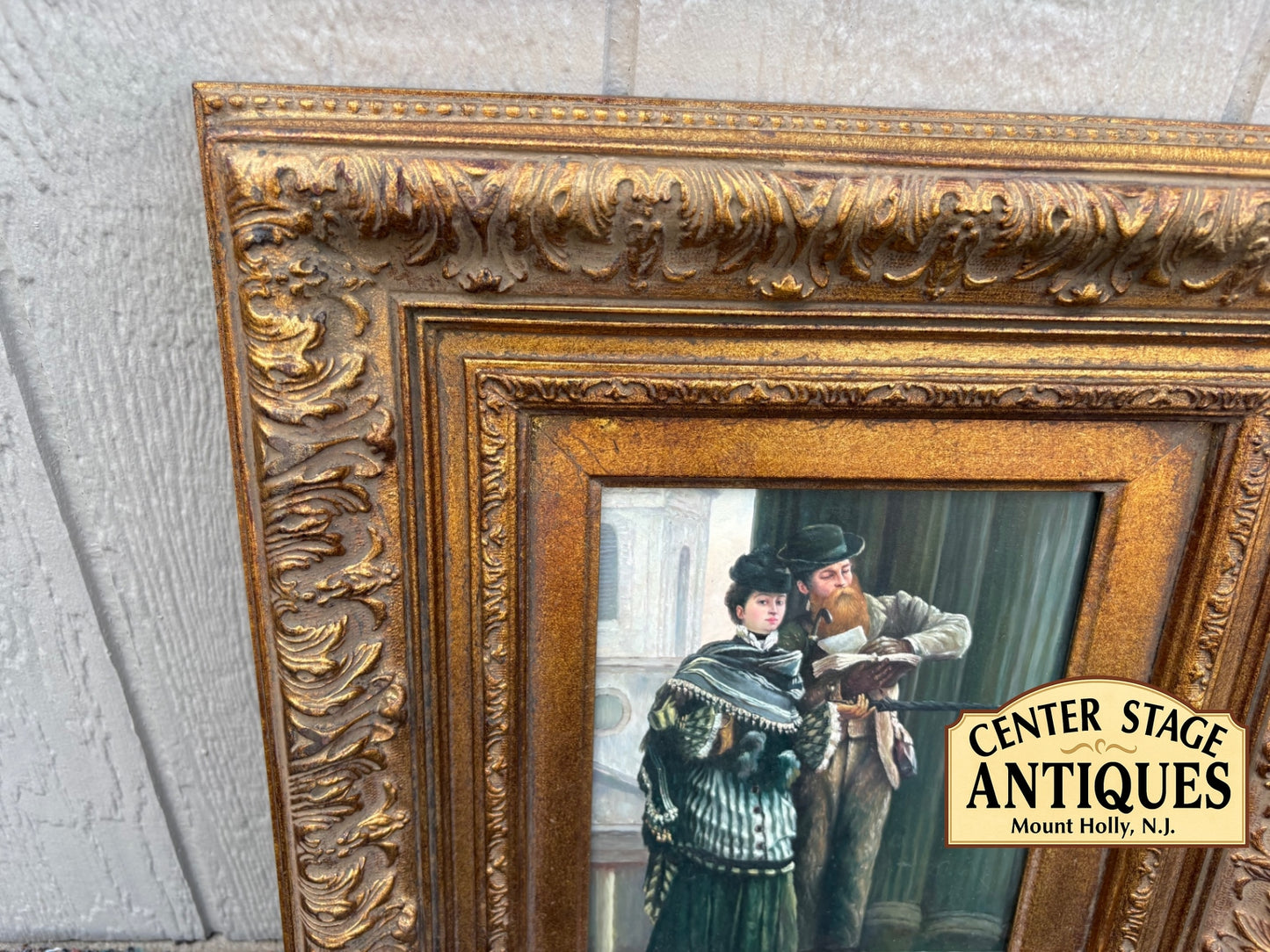 68042 Victorian Style Framed Oil Painting with Ornate Gilt Frame