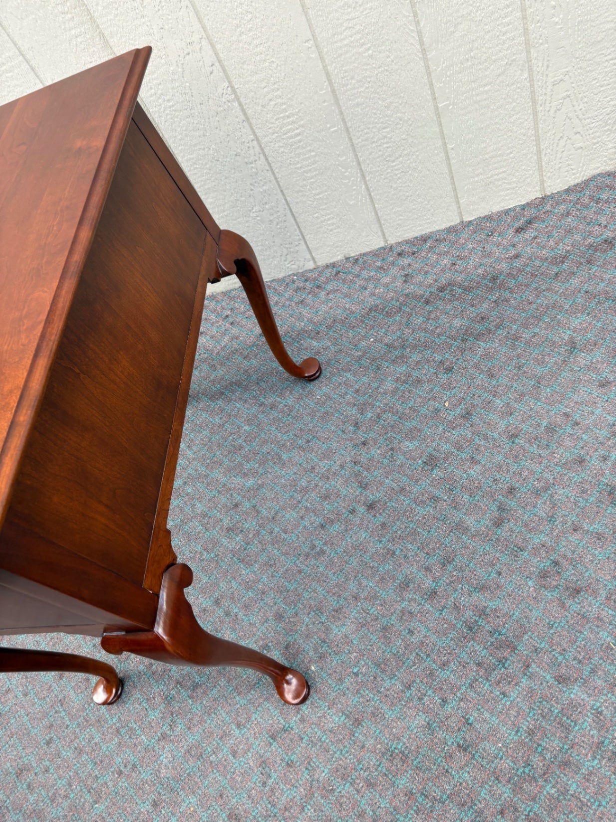 68096 Councill Queen Anne Style Mahogany Lowboy with Brass Hardware