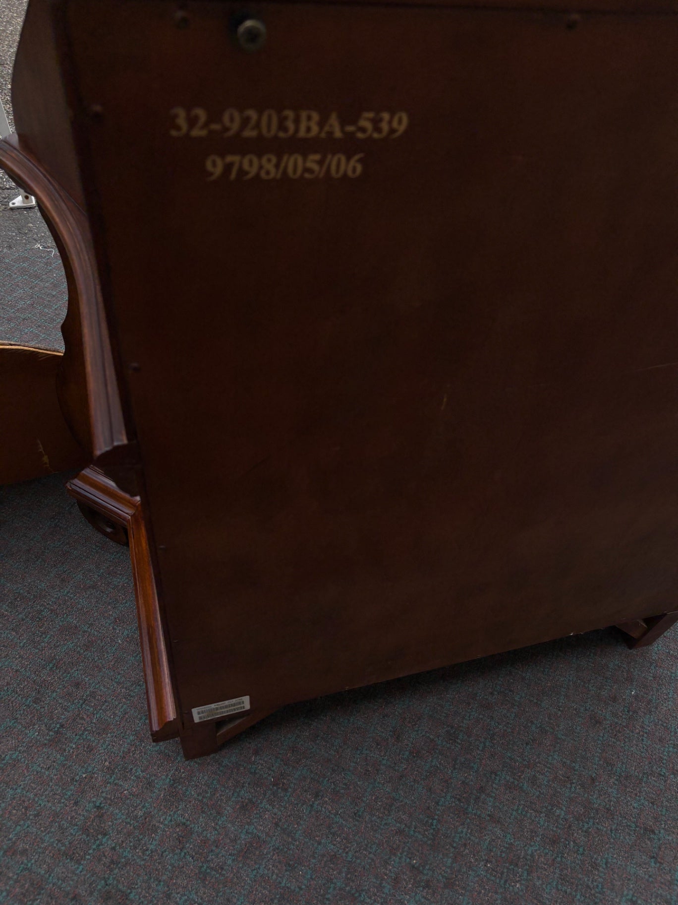 Ethan Allen Hand-Painted Secretary Desk with Hutch, Floral Motif