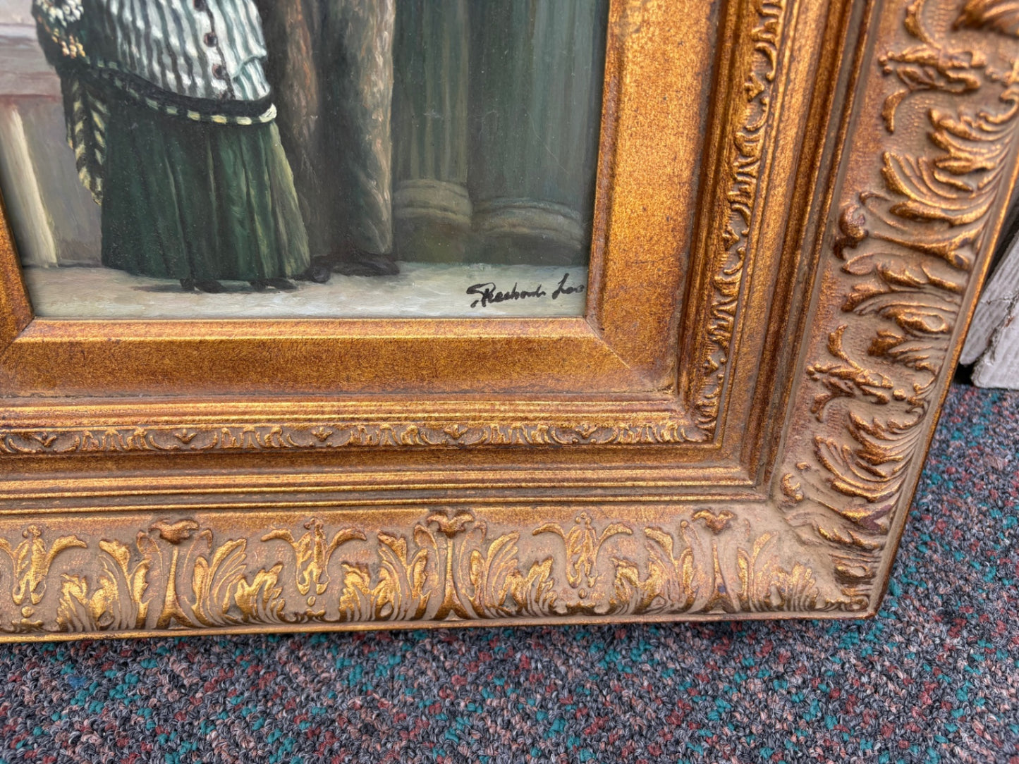 68042 Victorian Style Framed Oil Painting with Ornate Gilt Frame