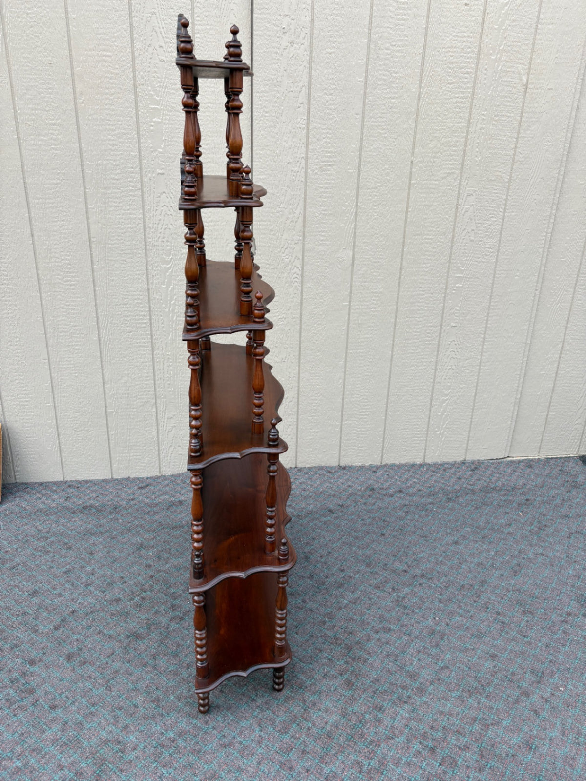 68063 Victorian Five-Tier Etagere Bookcase with Ornate Carvings