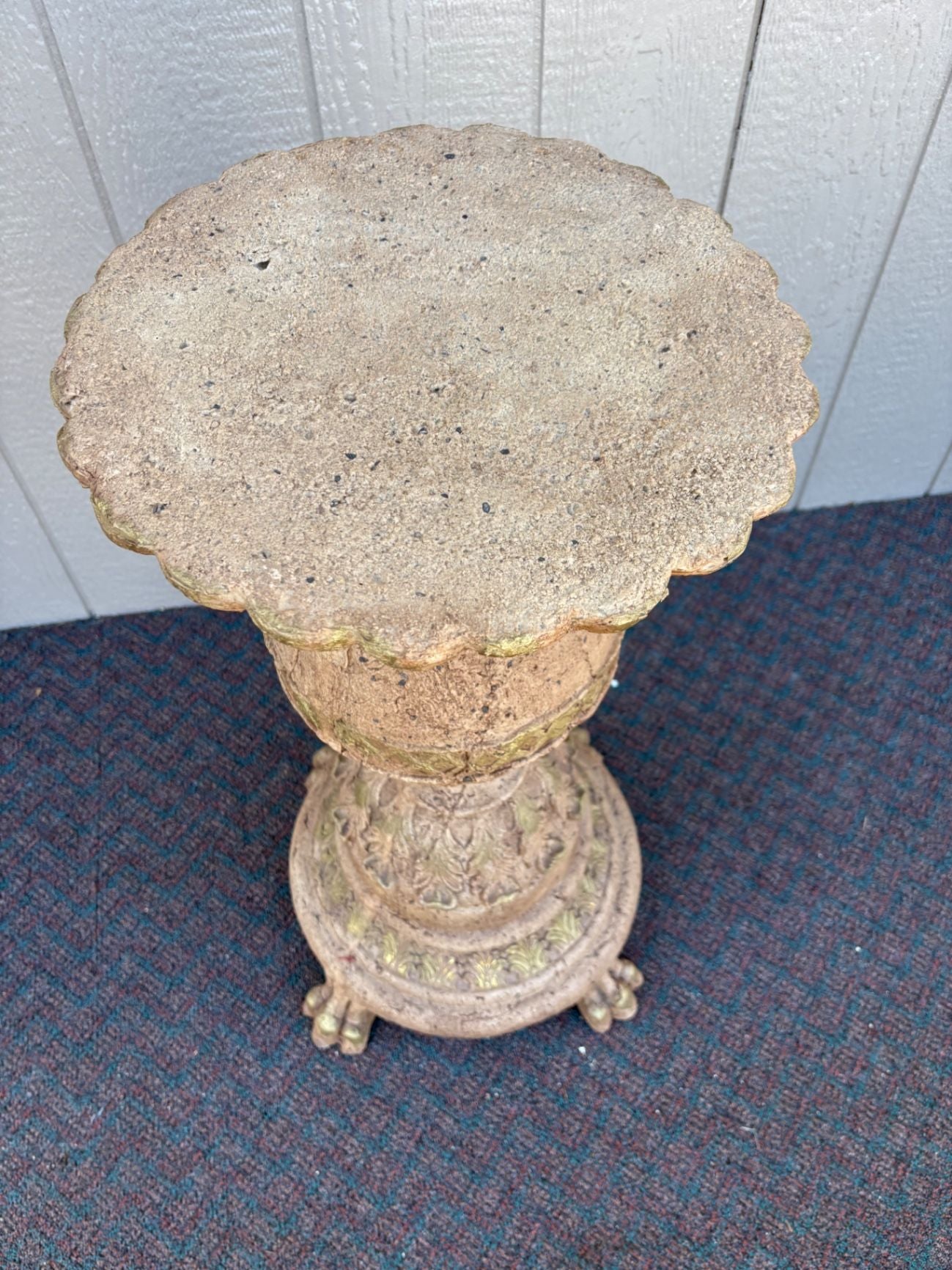 67421  Ornate Resin Pedestal with Claw Feet and Acanthus Details