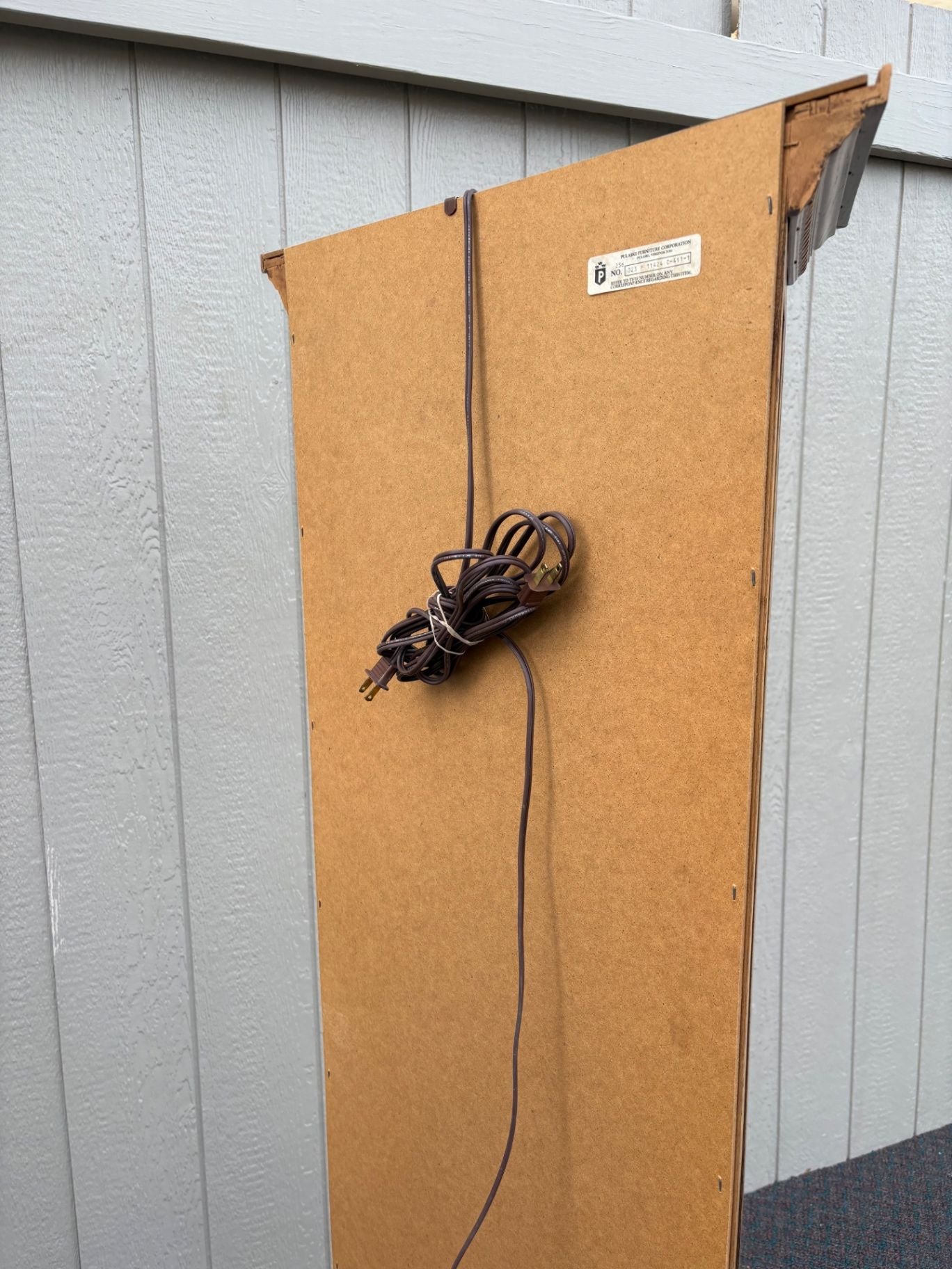 67440 Vintage Oak and Glass Pulaski Lighted Curio Cabinet