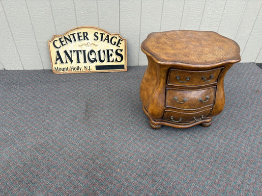 67583 Antique French Provincial Bombe Chest Nightstand
