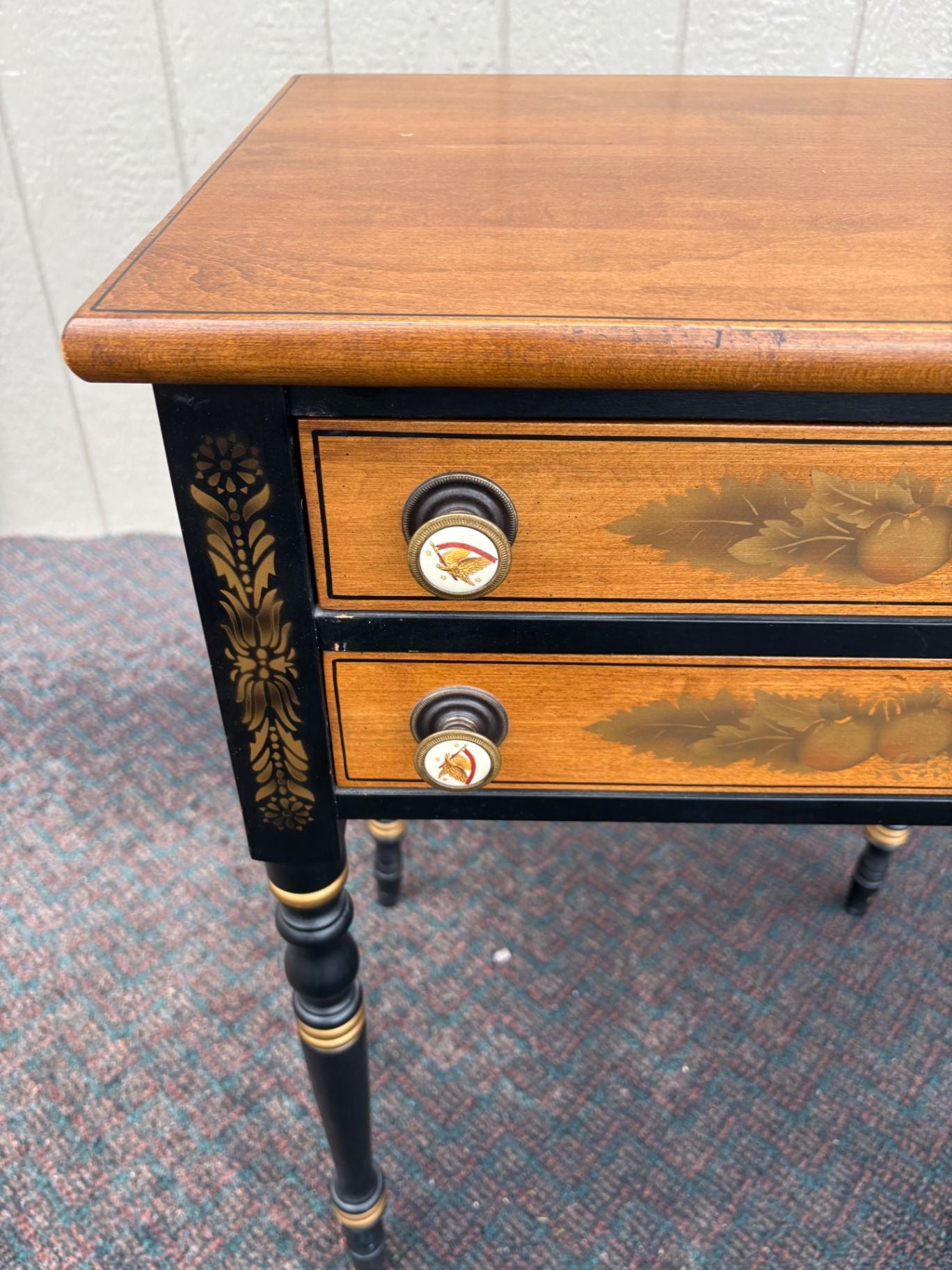 67484  Hitchcock Style Nightstand with Hand-Painted Details