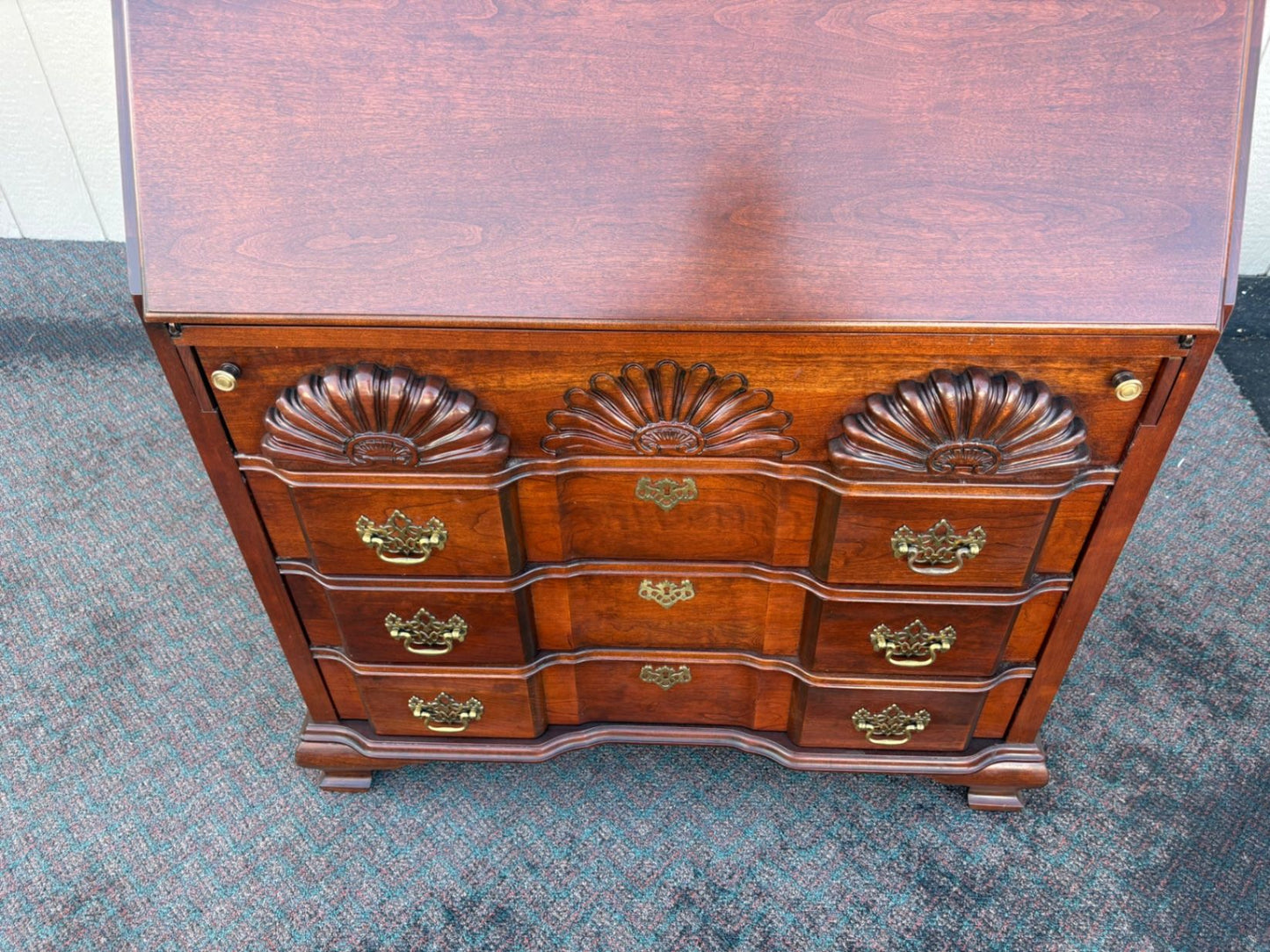 67438   Jasper Mahogany Secretary Desk with Glass Hutch