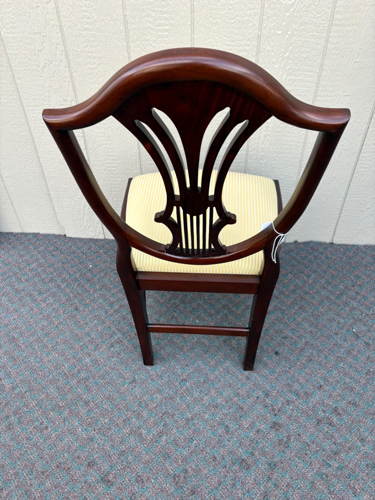 67638 Elegant Mahogany Inlaid Side Chair with Upholstered Seat