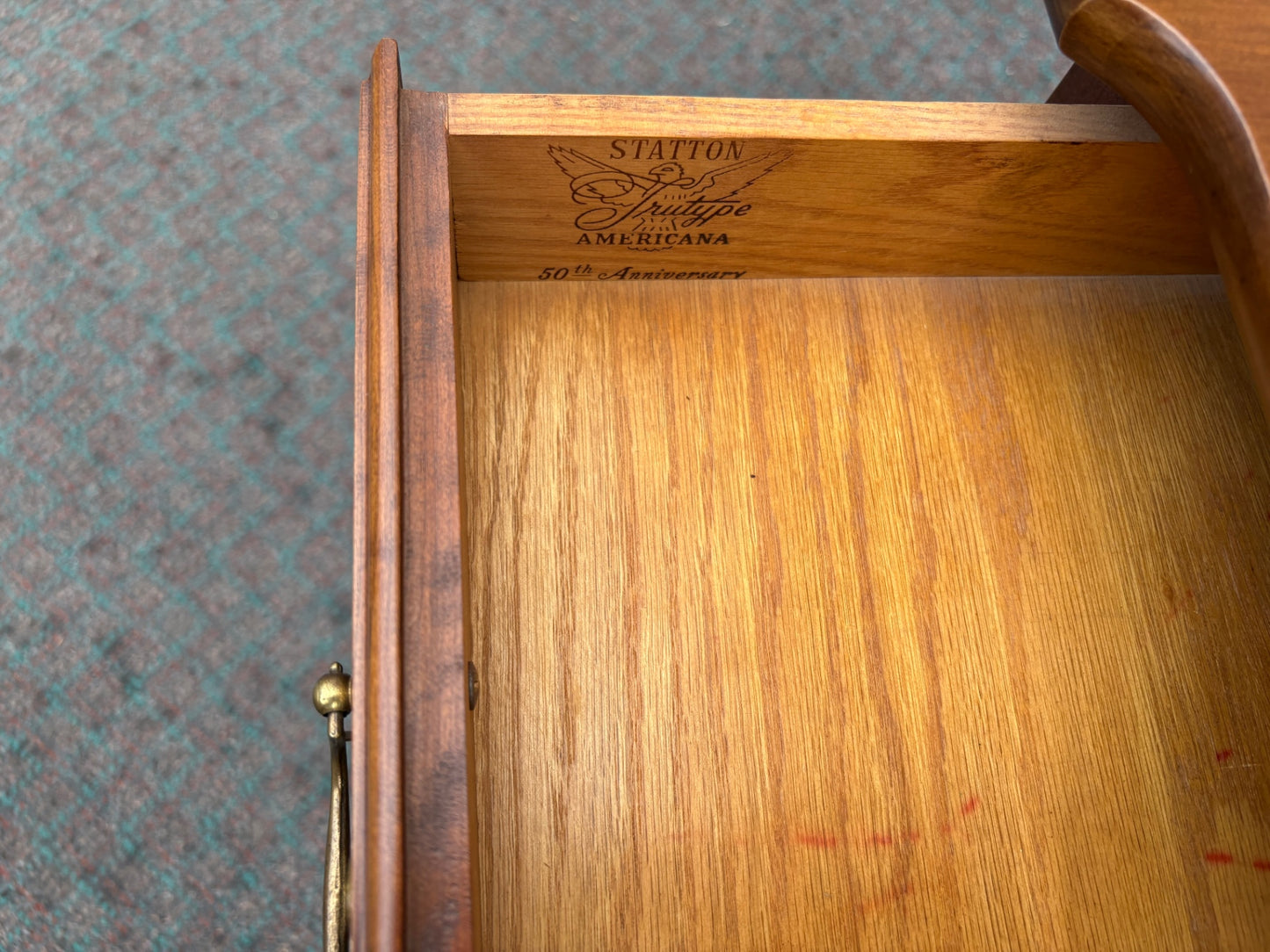 67975 Pair of Statton Queen Anne Cherry End Tables with Drawers