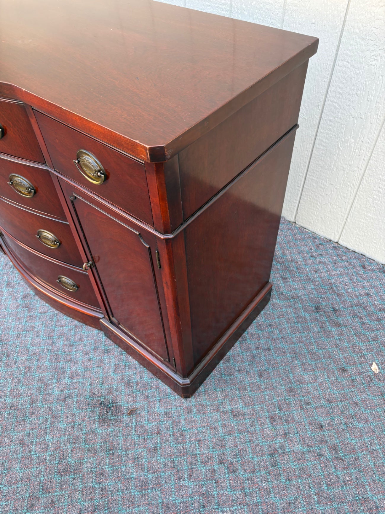 68072 Drexel Mahogany Bow Front Server with Brass Hardware