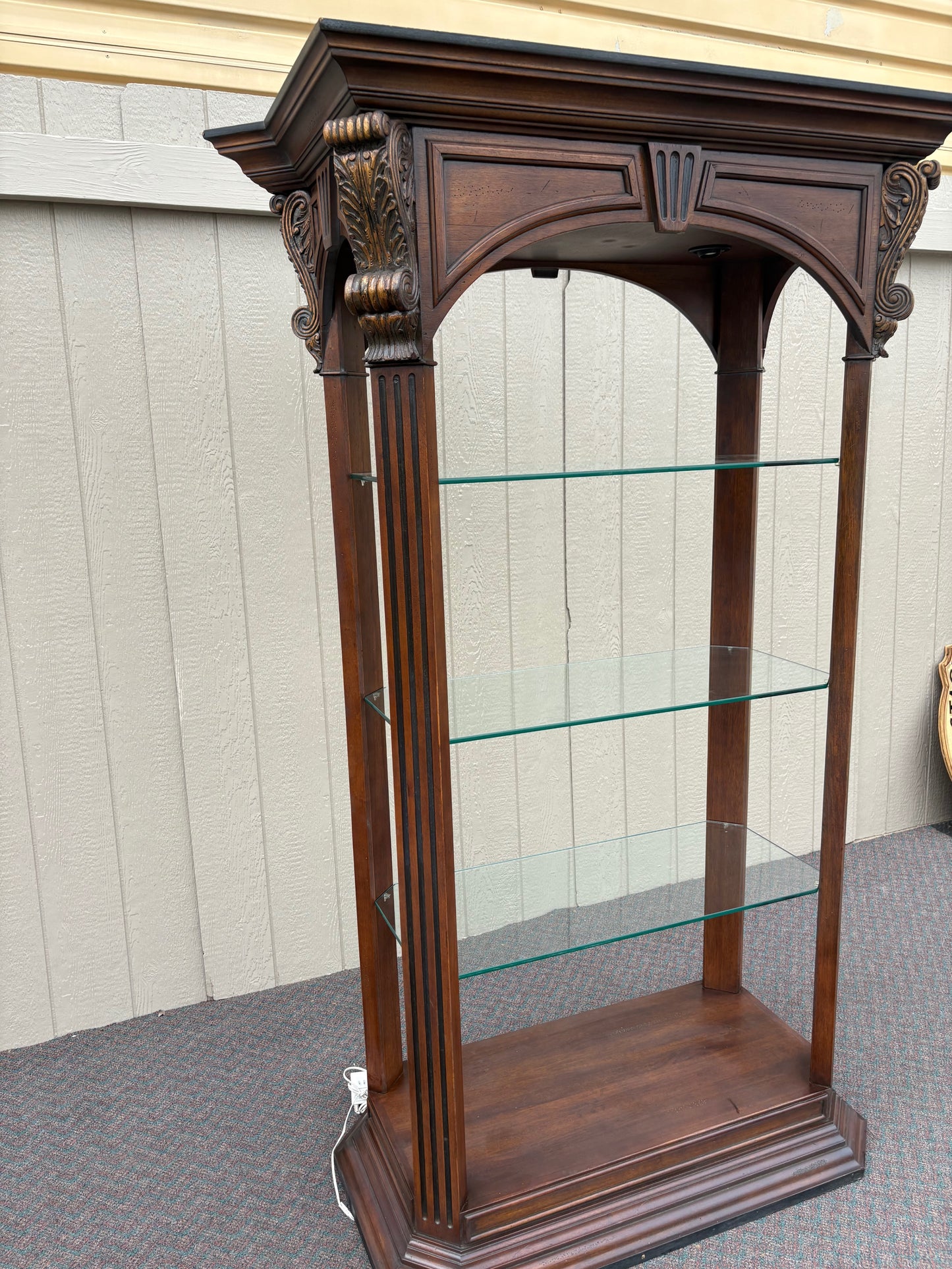 67659 Elegant Neoclassical Display Curio Cabinet with Glass Shelves