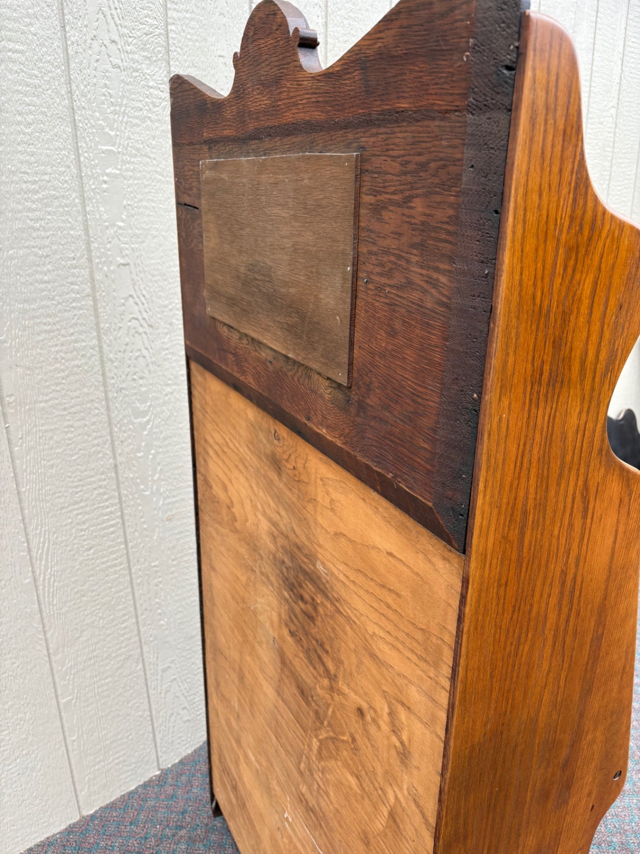 67826 Antique Oak Larkin Desk with Mirror and Shelving, Early 1900s