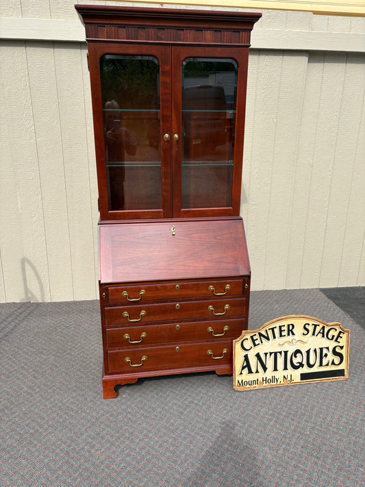 67723 Jasper Secretary Desk with Hutch, Traditional Cherry Wood Finish